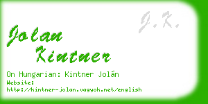 jolan kintner business card