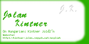 jolan kintner business card